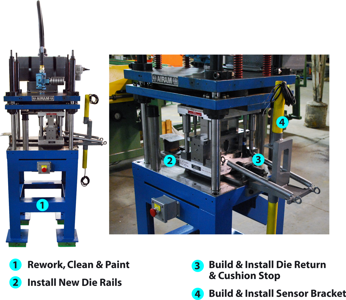 reconditioned roll former cut-off press