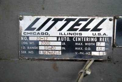 Littell Uncoiler Parts Model 20-12 3700