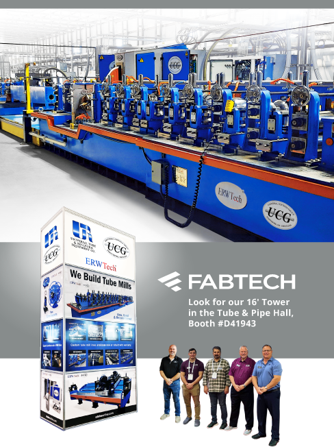 Universal will exhibit new 89mm high-frequency tube mill forming section and complete tube mill line solutions at Fabtech Chicago.